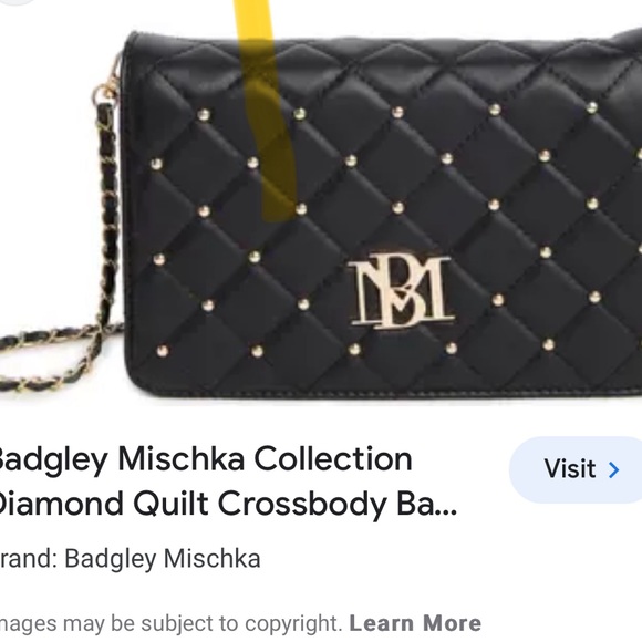 Bradley Mishka, big diamond cross body with round studs black - Picture 2 of 6